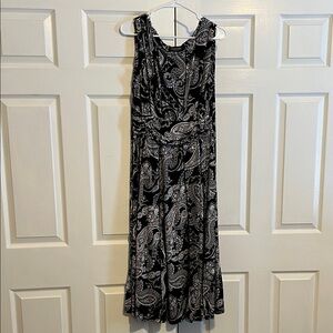 Perceptions Black and White Paisley Dress XL